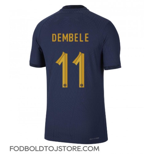 Frankrig Ousmane Dembele #11 Hjemmebanetrøje VM 2022 Kortærmet